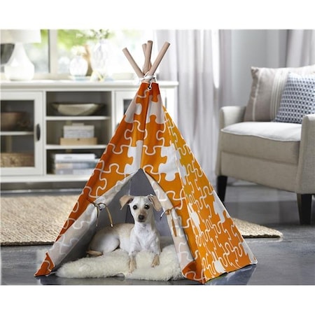 Merry Products Merry Products PTP0030203200 Orange Puzzle Pet Teepee Tent; Medium PTP0030203200
